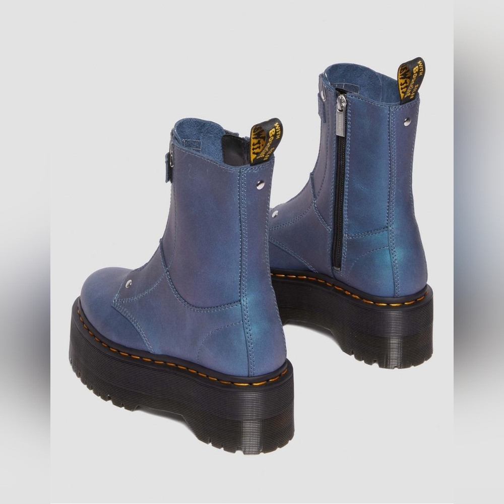 Dr. Martens Blue Combat Boots Women 6 - Picture 4 of 11